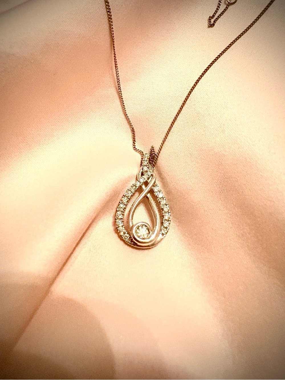 Kay Jewelers 1/2 CTW Diamond 10K White Gold Necklace 19”
